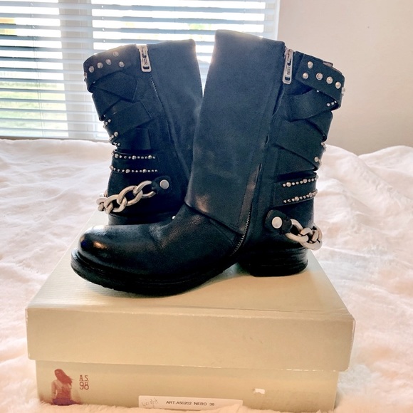 A.S.98 BNIB Black Moto booties size EU 38 - Picture 4 of 6